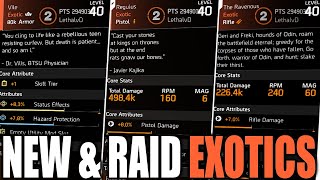 The Division 2 - ALL 4 NEW EXOTICS & RAID EXOTICS IN TITLE UPDATED 10! (NEW GEAR & WEAPONS)