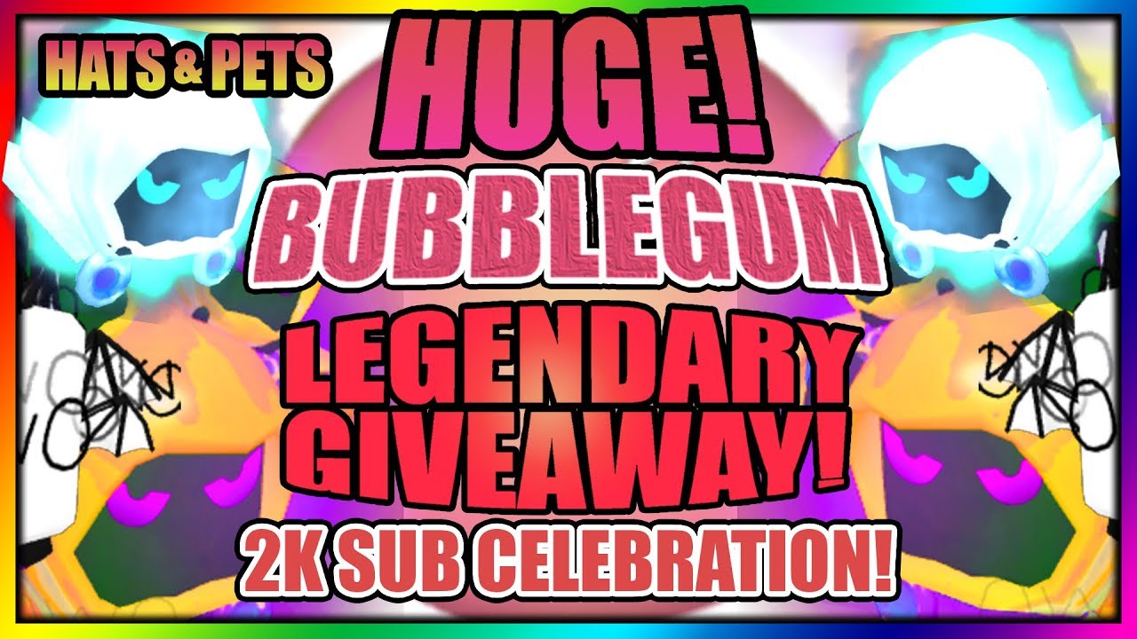 Bubblegum Simulator Giveaway Legendary Dominus Free Shiny Pets Hats Live Roblox Event - roblox kokichi ouma join group to get free robux