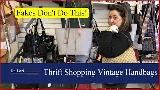 How to Find Real! Shopping Vintage Gucci, Chanel, Tory Burch Handbags - Thrift with Me Dr. Lori