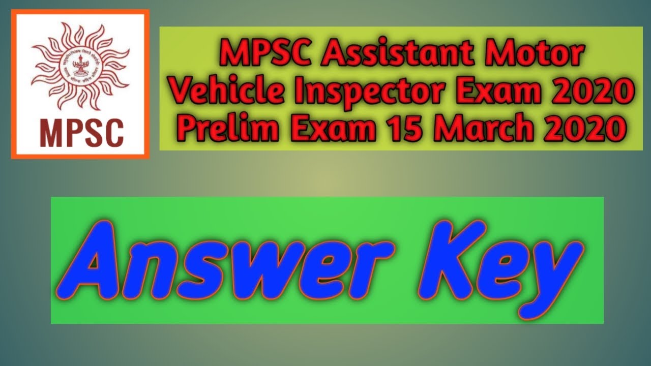 AMVI (RTO MPSC) PRE Exam 2020 Answer Key Part 4