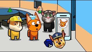 (Paw Patrol and kids cat ) Among Us Paw Patrol and kids cat Mustard  distraction dance animation