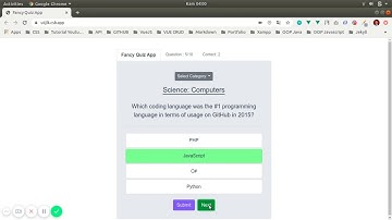 Fancy Quiz App (Vuejs, Vue-Cli, Bootstrap Vue, Open Trivia Database API)
