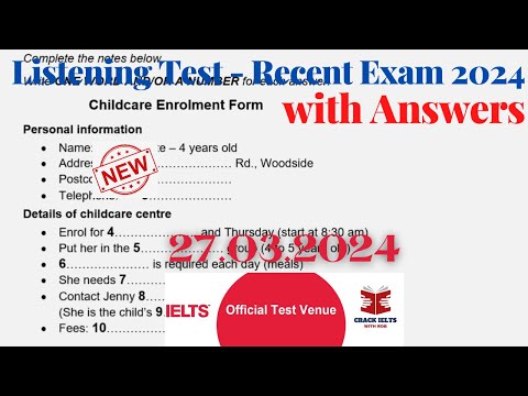 IELTS Listening Actual Test 2024 with Answers | 27.03.2024