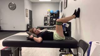 Supine Wall Squat Hip ER with Band