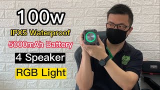 100W Wireless Soundbar Speaker Battery 5000mAh IPX5 Waterproof - Bass Kuat & Padu  Blitzwolf BW-WA3