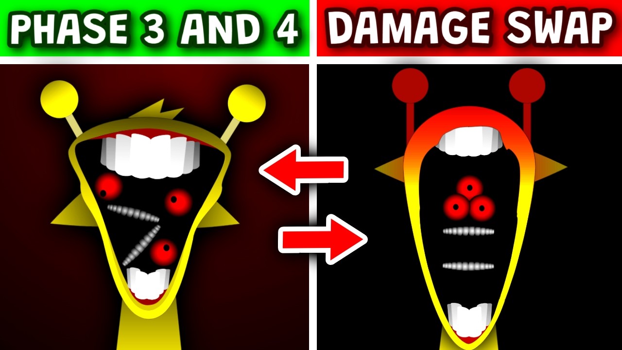 Sprunki Phase 3 And Phase 4 But DAMAGE SWAPPED (New Reactions)