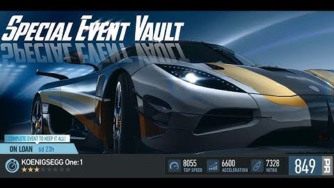 NFS No Limits Sepcial Event Vault KOENIGSEGG One:1 Day 1