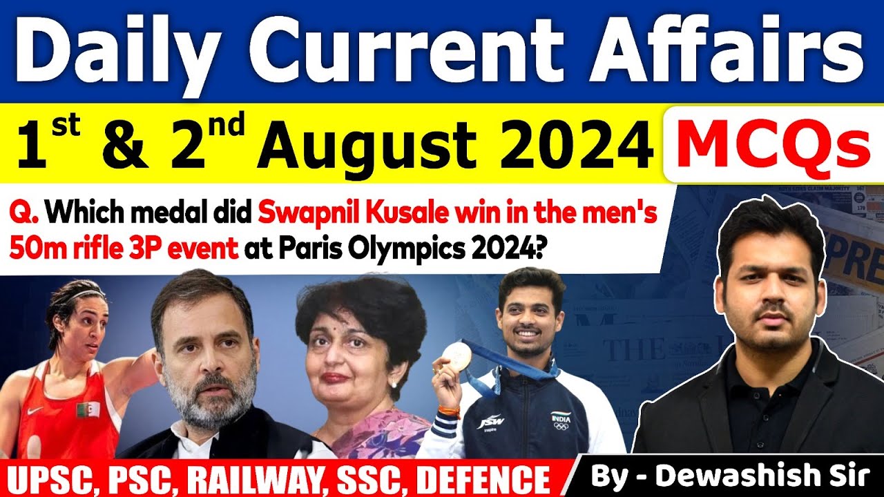 1st & 2nd August 2024 | Current Affairs | August Daily Current Affair ...