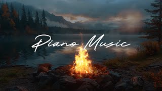 8 Hours of Relaxing Campfire by a Lake at Sunset in 4k UHD, Stress Relief, Meditation \& Deep Sleep