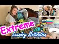 EXTREME LAUNDRY MOTIVATION | LAUNDRY ROUTINE FOR LARGE FAMILY | ALL DAY LAUNDRY + FOLDING