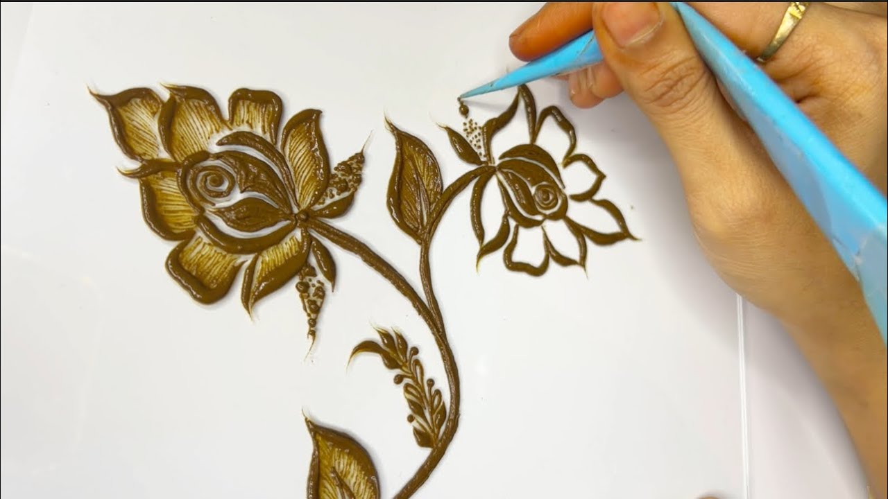 Dubai flowers | Easy simple mehndi design | Step by step @Tabassumhennaartist1568 