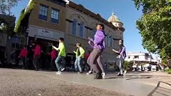 Kids dancing hiphop in the street.