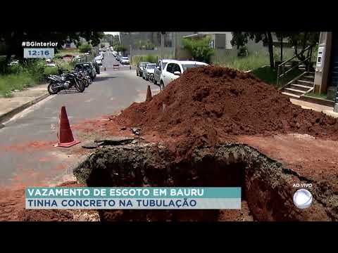 DAE encontra concreto em tubulação da Vila Aviação em Bauru