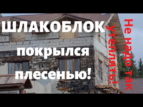 Шлакоблок покрылся плесенью! Неправильно утеплили дом! Что делать?