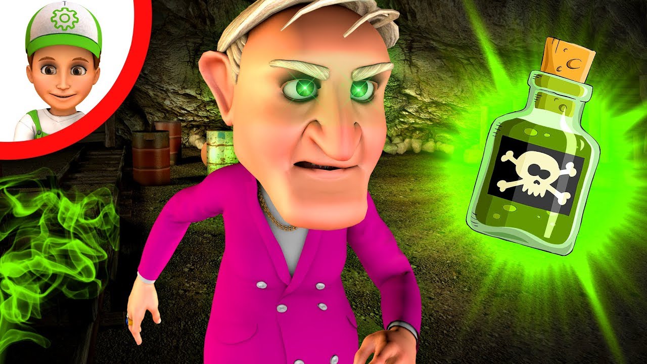 Veleno pericoloso da criminali per la polizia. Macchine della Polizia. Macchina Cartoni bambino.