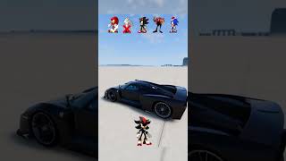 Sonic characters Cars vs Hyperendocrin Giganotosau!🦖🚗 INSANE Jump | BeamNG.drive