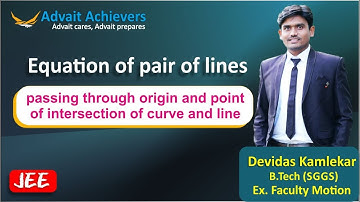 Equation of pair of lines passing through origin and point of intersection of curve and line