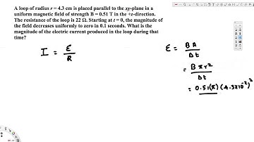 What is the magnitude of the electric current produced in the loop during that time?