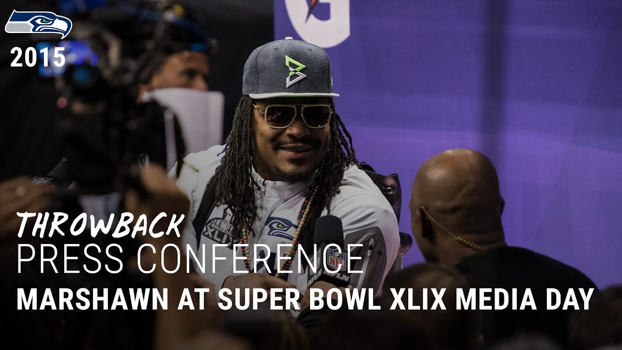 Marshawn Lynch Super Bowl Xlix Media Day Press Conference Im Here So 