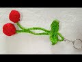 Cherry keychain#hairclip #crochet #artcraft #diy #diykeychain #craft 