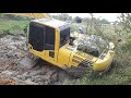 ช็อตเด็ด ติดหล่ม komatsu pc200-8mo ตัวท็อป โคลนลึก มาดูการกู้ excavator EP.4408