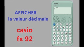 Affichage décimal casio fx 92