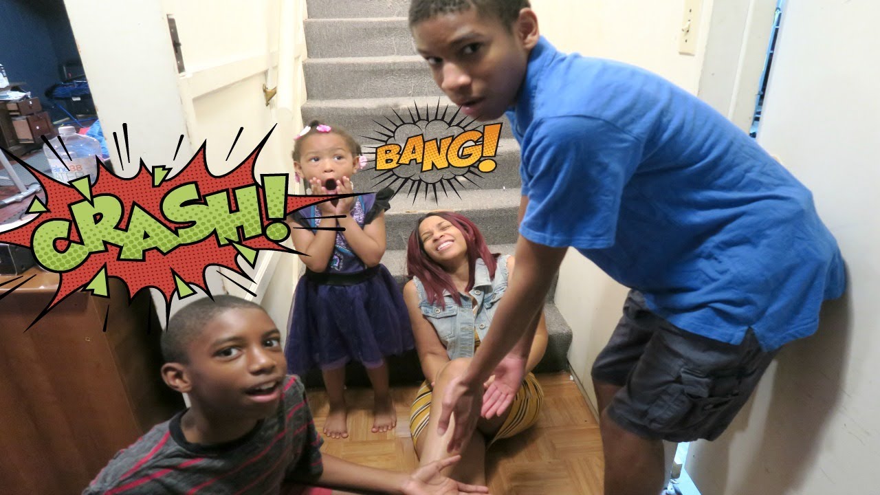 I Fell Down The Stairs Prank On Kids (Funny) - YouTube