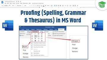 Proofing (Spelling, Grammar, & Thesaurus) in MS Word | Microsoft Word Tutorial