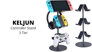 KELJUN | Multi Adjustable Game Controller Headset Hanger for All Universal Gaming PC Accessories