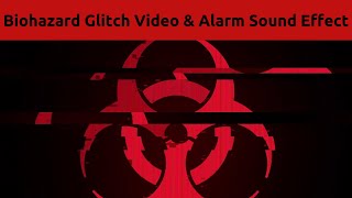 ☣️🔈 Biohazard Glitch VJ Loop & Alarm Sound Effect & Motion Graphic Background Video for Edits Resimi