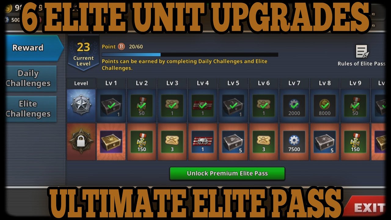 ULTIMATE ELITE PASS UNLOCK JULY! Six Elite Unit Upgrades - YouTube