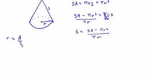 Pure Math 10C: Determining the slant heigh of a cone.