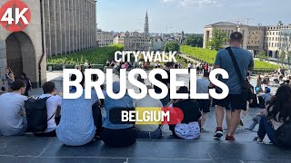 Sunny Day Walk in the Heart of Brussels, 4K City Tour
