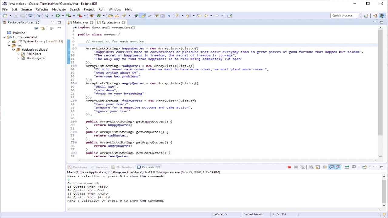 Quote Terminal - Beginner Java App - YouTube