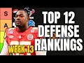 Top 12 Fantasy Football Defense Rankings For Week 13
