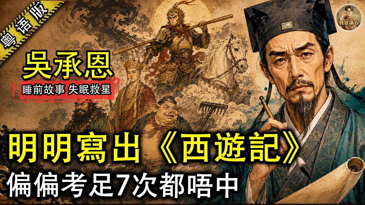 明明寫得出《西遊記》,吳承恩點解考足7次都唔中?一生最失敗嘅老秀才,死後竟紅足400年【枕住講古】粵語歷史故事 睡前故事 安神助眠 縮圖