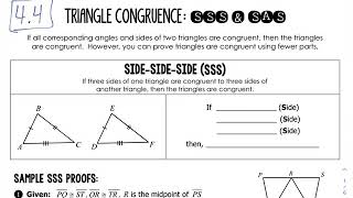 4.4 SSS & SAS Proofs