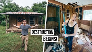CRAZY UPDATE 😳 We’re Renovating Our Creepy Abandoned TINY HOUSE!?