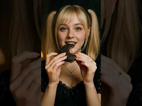 Misa Amane Cosplay ASMR: Eating Shimmering Moonpetal Cookie (Magic ASMR)