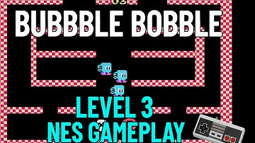 Bubble Bobble NES Gameplay | Level 3 Retro Walkthrough (No Commentary)