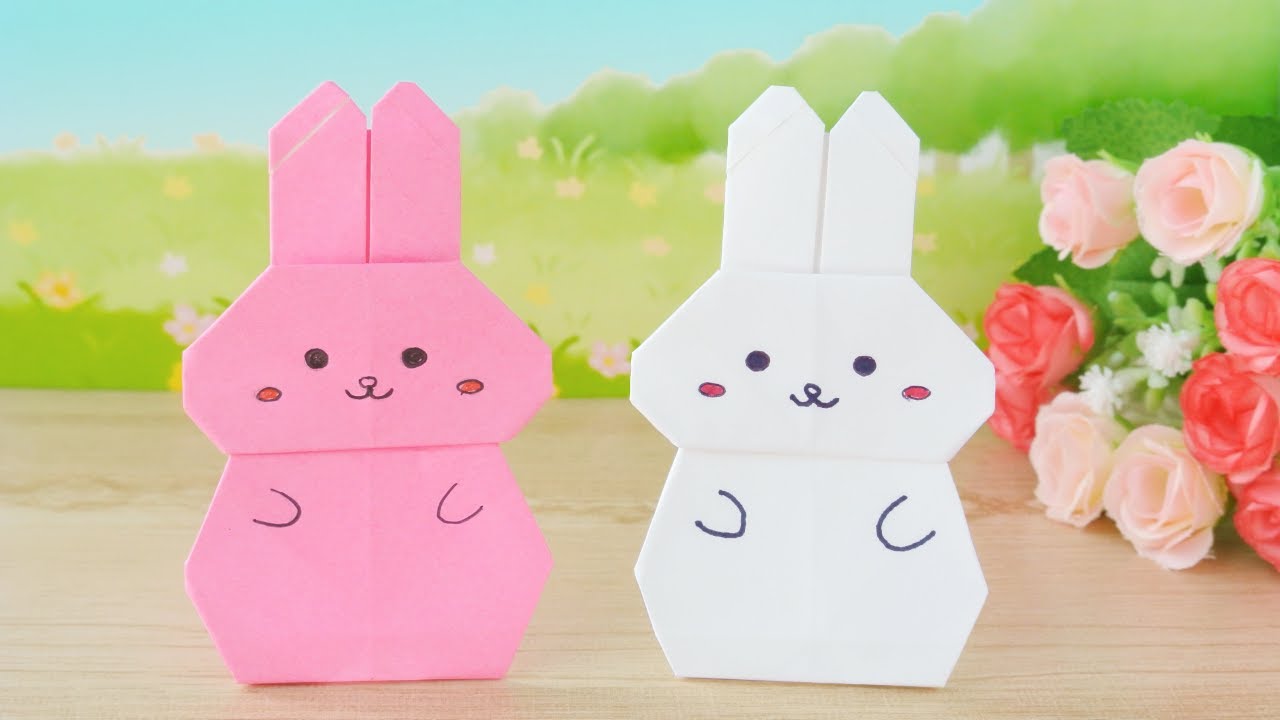 かわいい折り紙 1枚でうさぎの作り方 Origami Cute Bunny Instructions Youtube