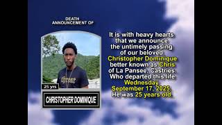 Christopher Dominique ~ Short Obituary