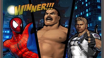 ULTIMATE MARVEL VS. CAPCOM 3 Spiderman,Chris,Haggar Gameplay Request