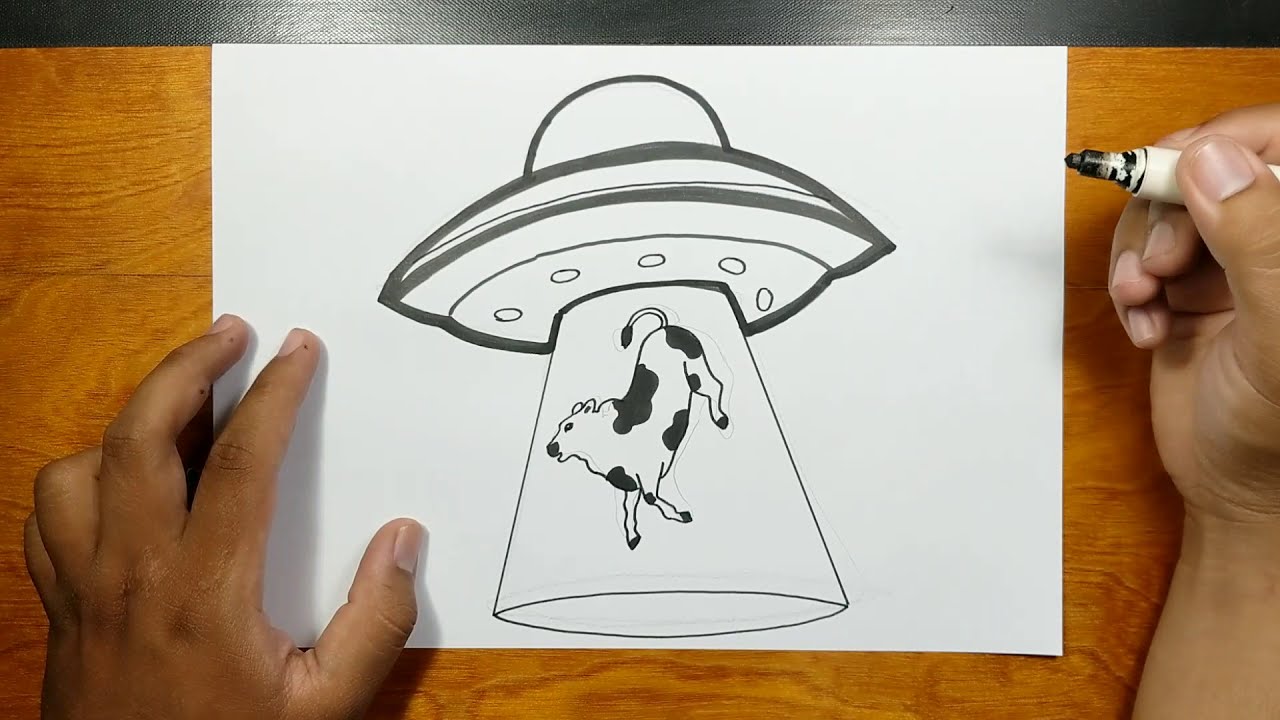 How to Draw an Alien Ship Abducting a Cow 