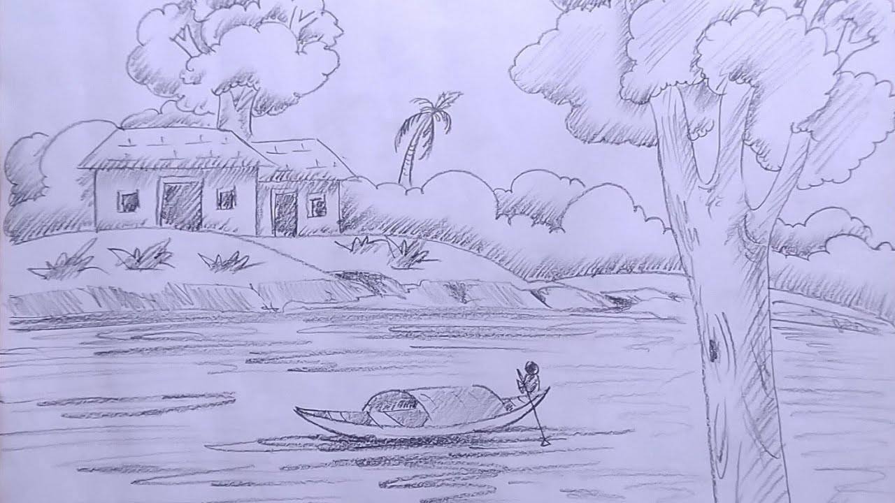 খুব সহজেই পেন্সিল স্কেচ ছবি আঁকা।how to draw and how to draw sketch or ...