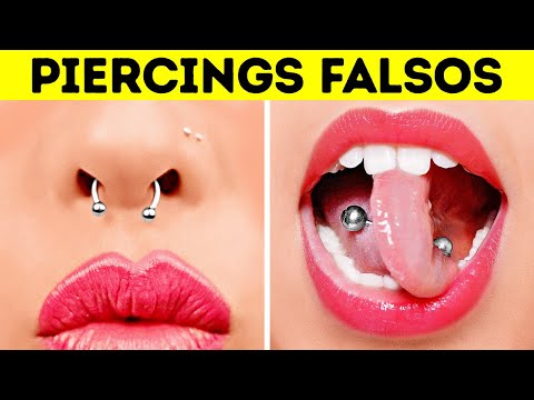 PIERCINGS FALSOS FEITOS EM CASA || 25 MANUALIDADES FEMININAS E TRUQUES CRIATIVOS