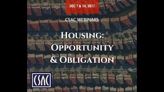 CSAC Webinar - Obligation: New Local Planning Requirements - December 14, 2017