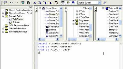 Crystal Reports Tutorial Using the "Select/Case" Statement Business Objects Training Lesson 14.6