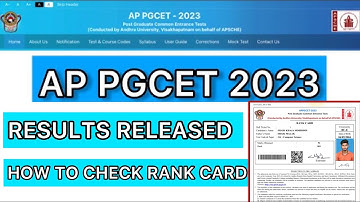AP PGCET 2023 RESULTS RELEASED | HOW TO CHECK AP PGCET RESULTS