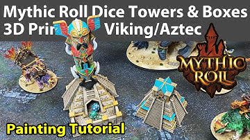 Mythic Roll 3D Printable Dice Towers & Boxes: Viking/Aztec Set